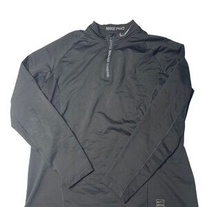 Nike Black Lightweight Jacket with Quarter-Zip and Stand-Up Collar